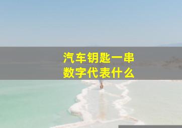 汽车钥匙一串数字代表什么