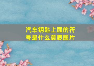 汽车钥匙上面的符号是什么意思图片