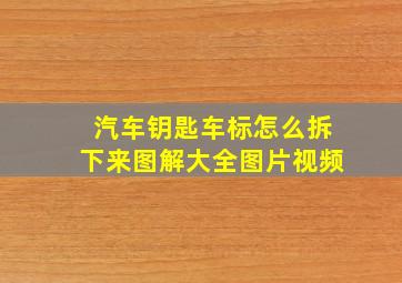 汽车钥匙车标怎么拆下来图解大全图片视频