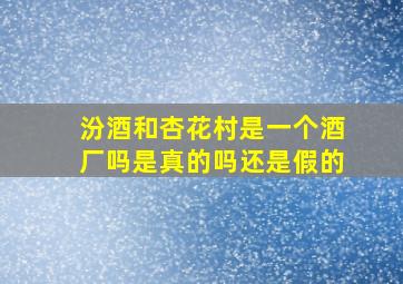 汾酒和杏花村是一个酒厂吗是真的吗还是假的