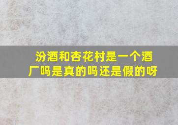 汾酒和杏花村是一个酒厂吗是真的吗还是假的呀