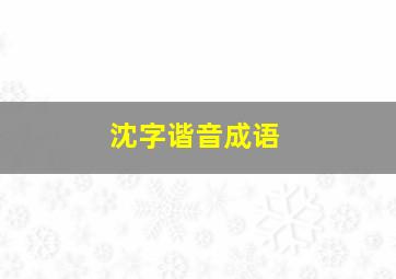 沈字谐音成语