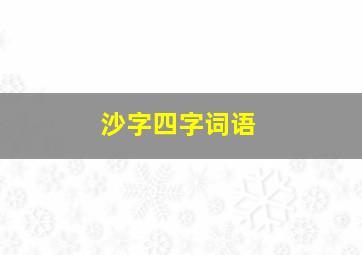 沙字四字词语