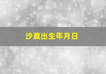 沙晨出生年月日