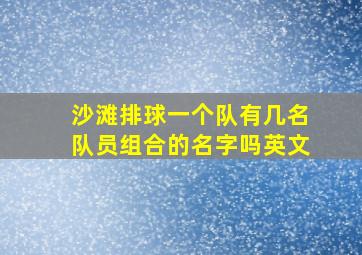 沙滩排球一个队有几名队员组合的名字吗英文