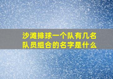 沙滩排球一个队有几名队员组合的名字是什么