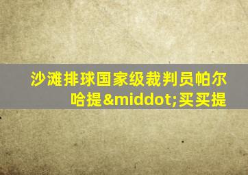 沙滩排球国家级裁判员帕尔哈提·买买提