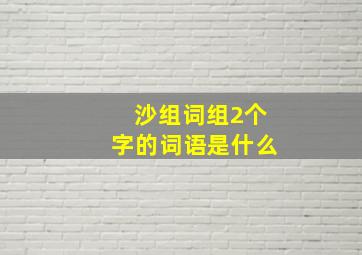 沙组词组2个字的词语是什么