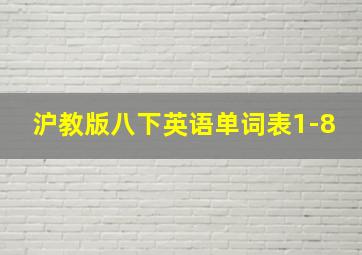 沪教版八下英语单词表1-8