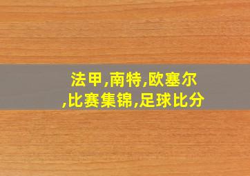 法甲,南特,欧塞尔,比赛集锦,足球比分