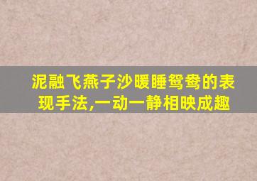 泥融飞燕子沙暖睡鸳鸯的表现手法,一动一静相映成趣