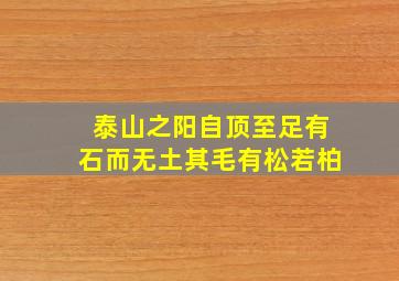 泰山之阳自顶至足有石而无土其毛有松若柏