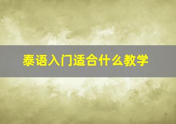 泰语入门适合什么教学