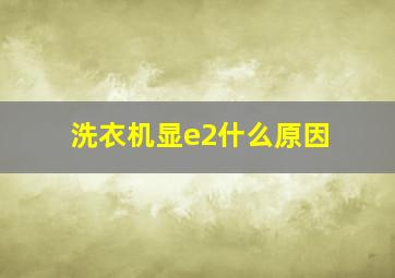 洗衣机显e2什么原因