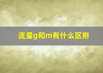 流量g和m有什么区别