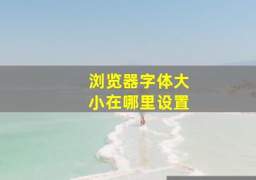 浏览器字体大小在哪里设置