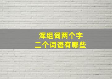 浑组词两个字二个词语有哪些