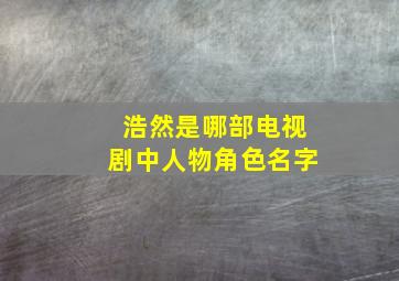 浩然是哪部电视剧中人物角色名字