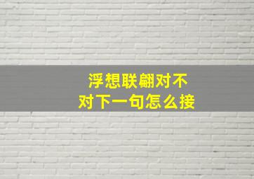 浮想联翩对不对下一句怎么接