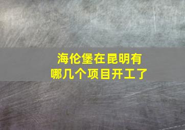 海伦堡在昆明有哪几个项目开工了