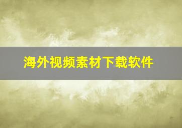 海外视频素材下载软件