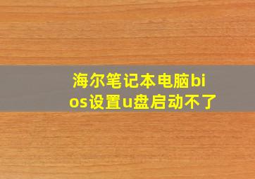 海尔笔记本电脑bios设置u盘启动不了