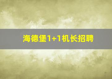 海德堡1+1机长招聘