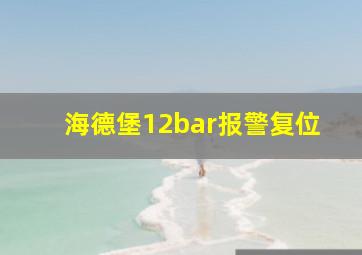 海德堡12bar报警复位