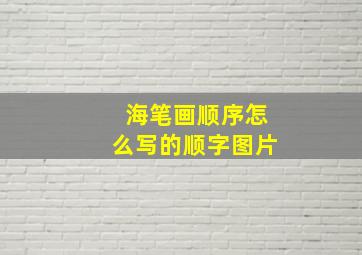 海笔画顺序怎么写的顺字图片