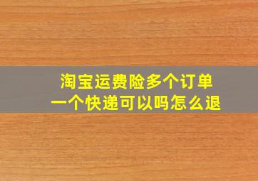 淘宝运费险多个订单一个快递可以吗怎么退