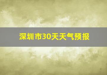 深圳市30天天气预报