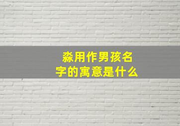 淼用作男孩名字的寓意是什么