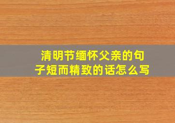 清明节缅怀父亲的句子短而精致的话怎么写