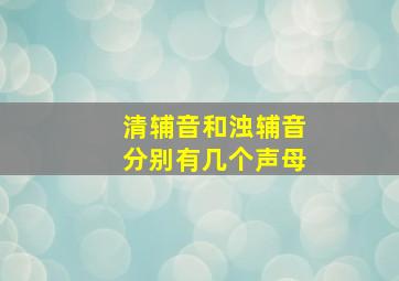 清辅音和浊辅音分别有几个声母