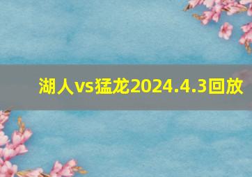 湖人vs猛龙2024.4.3回放