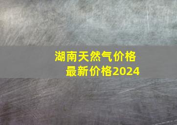 湖南天然气价格最新价格2024