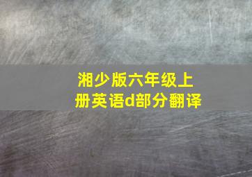 湘少版六年级上册英语d部分翻译