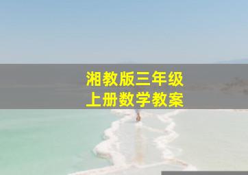 湘教版三年级上册数学教案