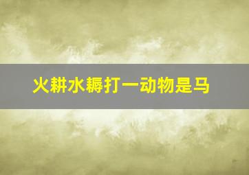 火耕水耨打一动物是马