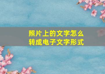 照片上的文字怎么转成电子文字形式