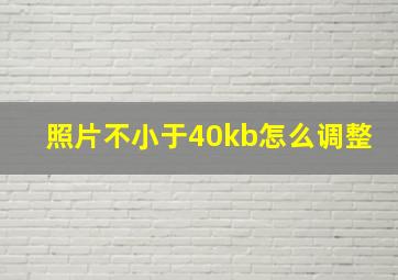 照片不小于40kb怎么调整