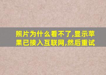 照片为什么看不了,显示苹果已接入互联网,然后重试