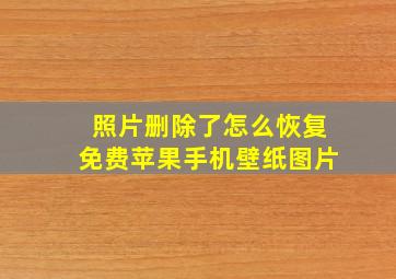 照片删除了怎么恢复免费苹果手机壁纸图片