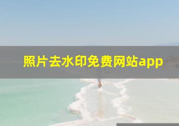 照片去水印免费网站app