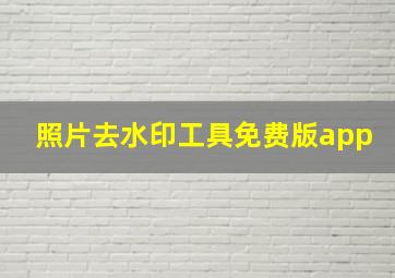 照片去水印工具免费版app