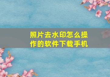 照片去水印怎么操作的软件下载手机