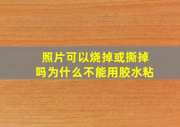 照片可以烧掉或撕掉吗为什么不能用胶水粘