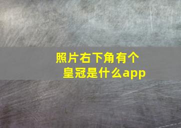 照片右下角有个皇冠是什么app