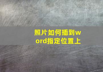 照片如何插到word指定位置上