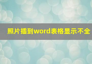 照片插到word表格显示不全